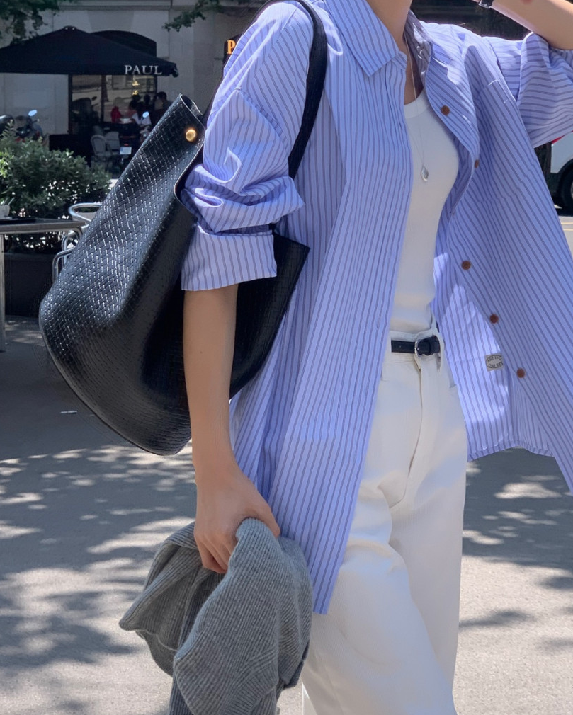 AREING boxy striped shirt