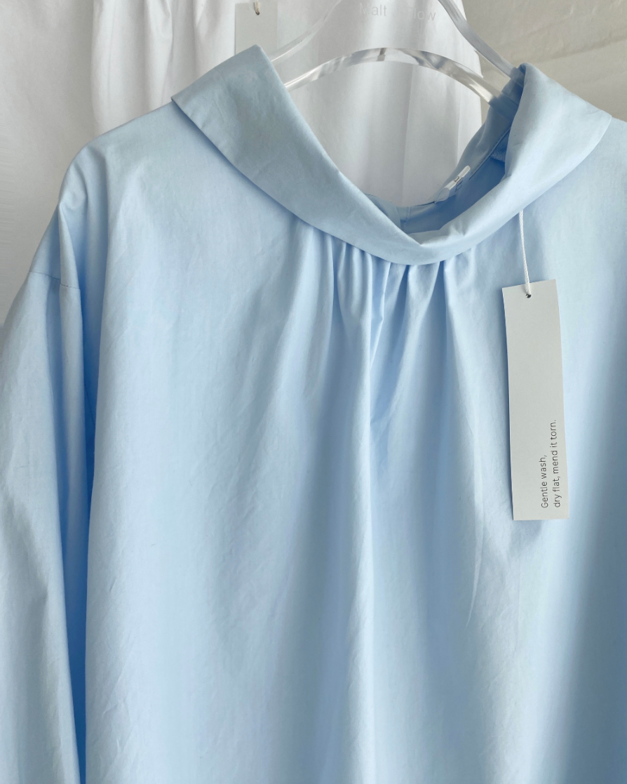 Cowl neck smock shirt