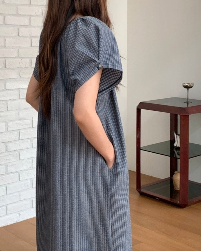 Seersucker striped dress