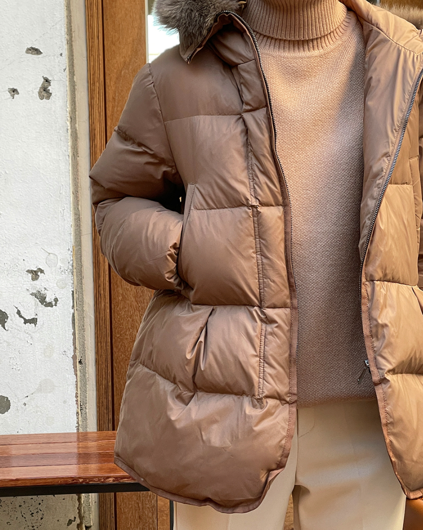 (F/W) Fox fur duck down jacket