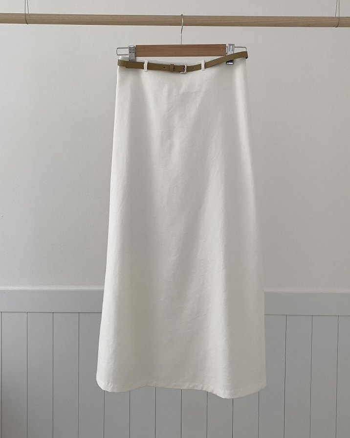 Cotton skirt with belt