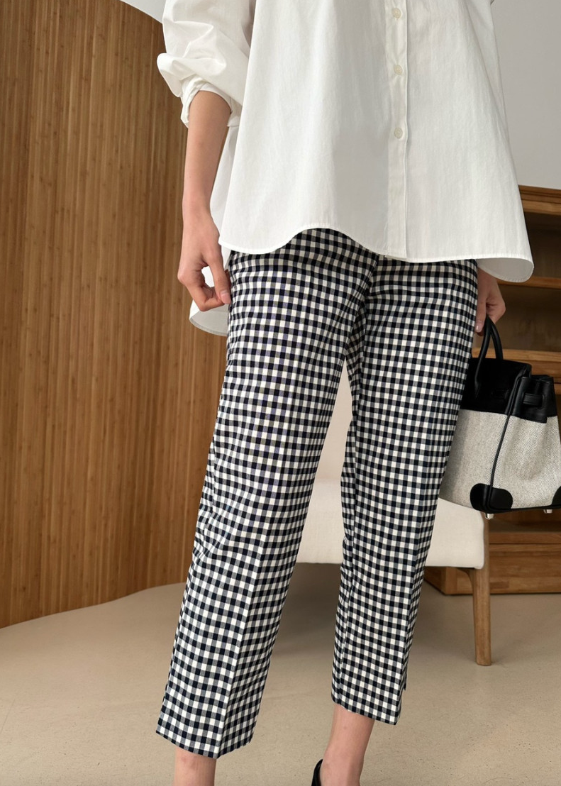 Checkered cropped pants