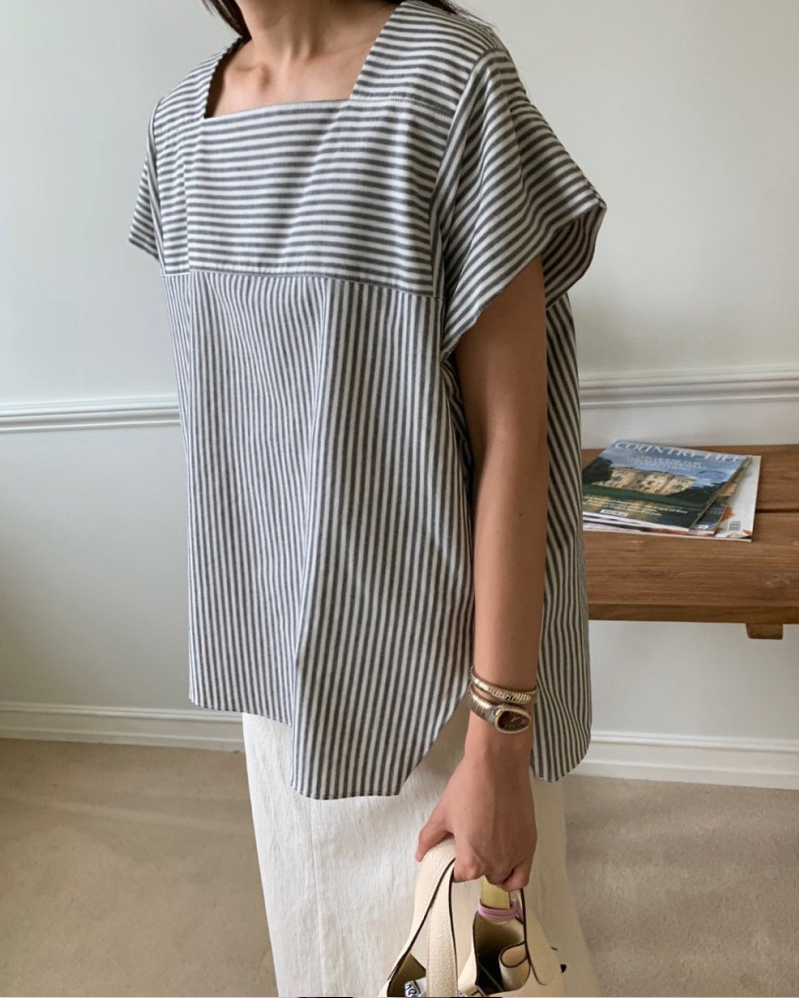 Striped tunic blouse
