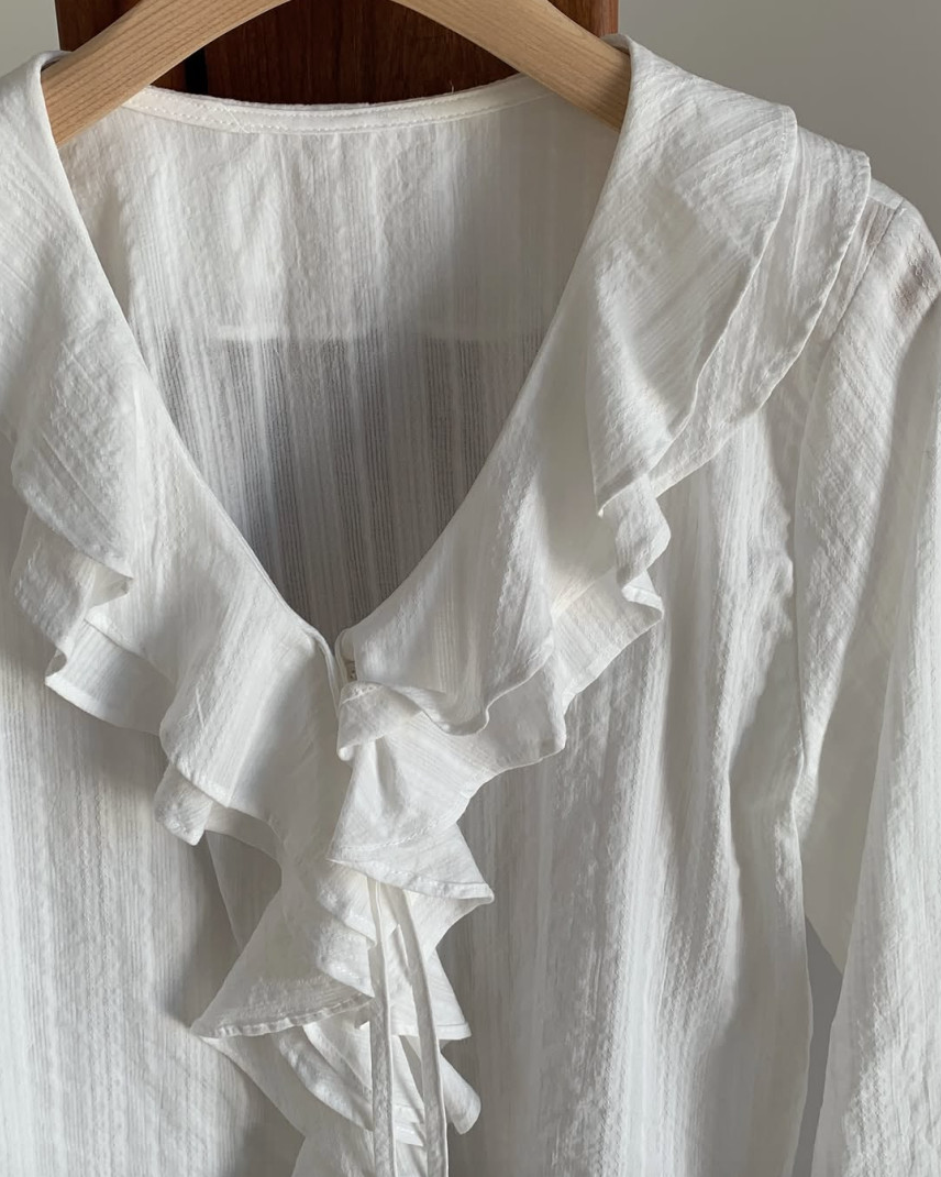 Ruffle lace collar blouse