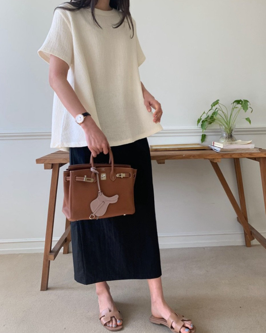 Flared cotton blouse