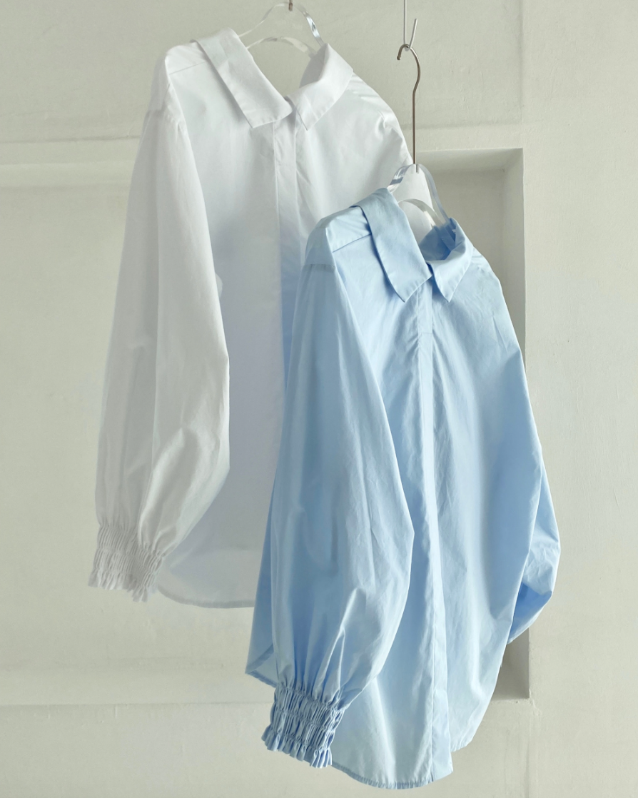 Cowl neck smock shirt