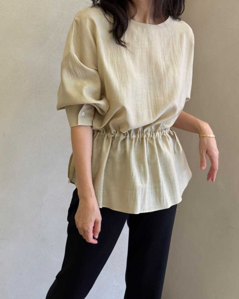 Waist string rayon blouse