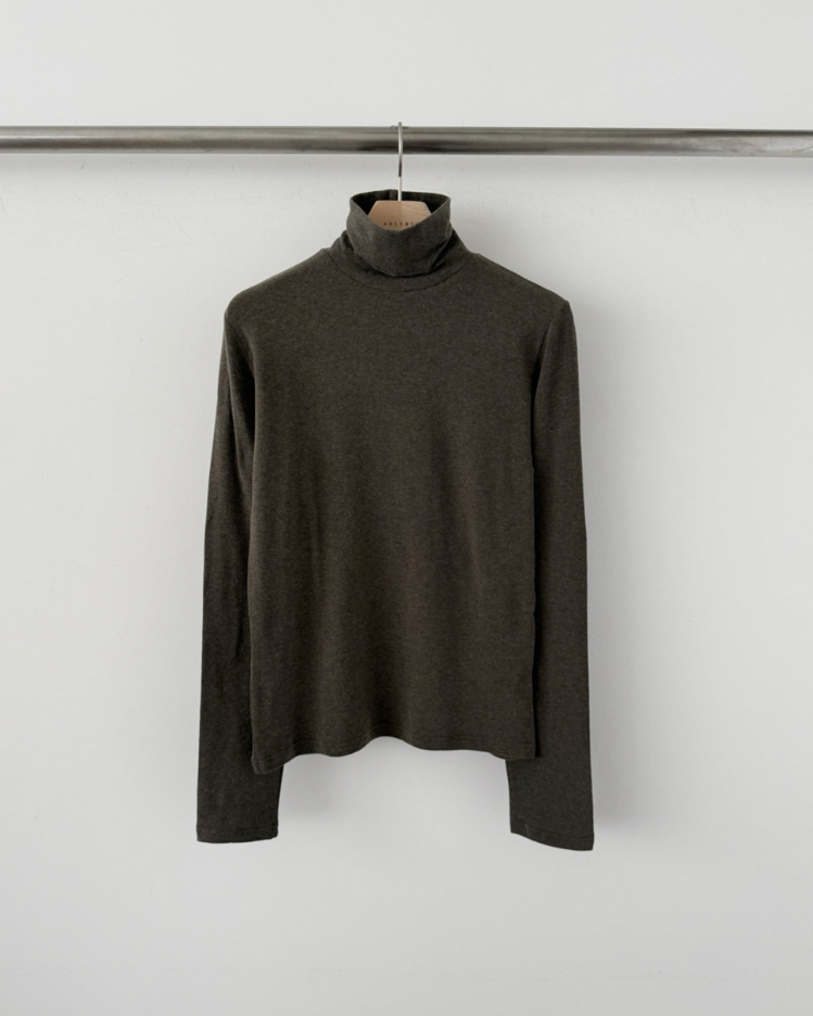 (F/W) Wool tencel high neck top