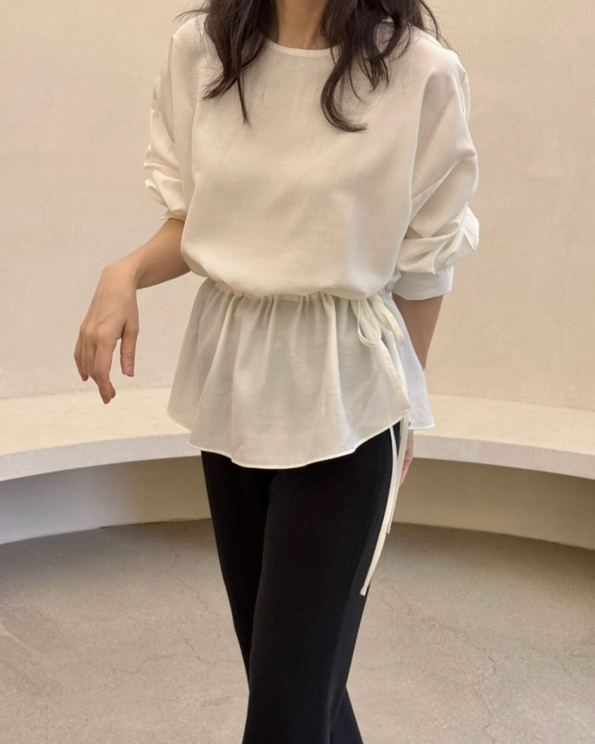 Waist string rayon blouse