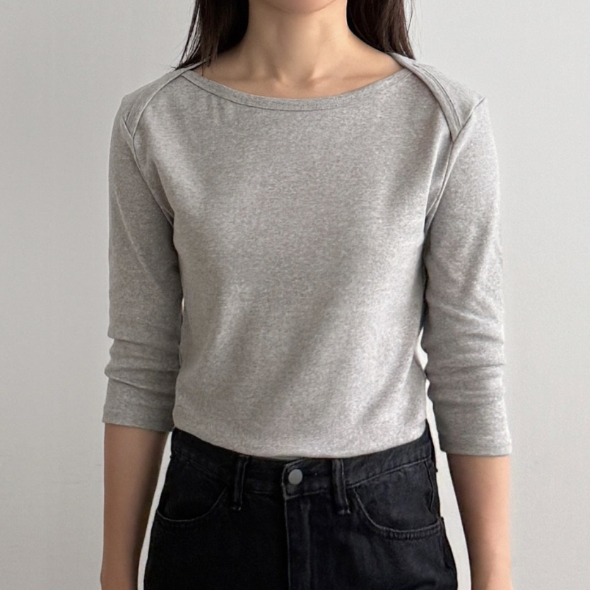 Boatneck slim T-shirt