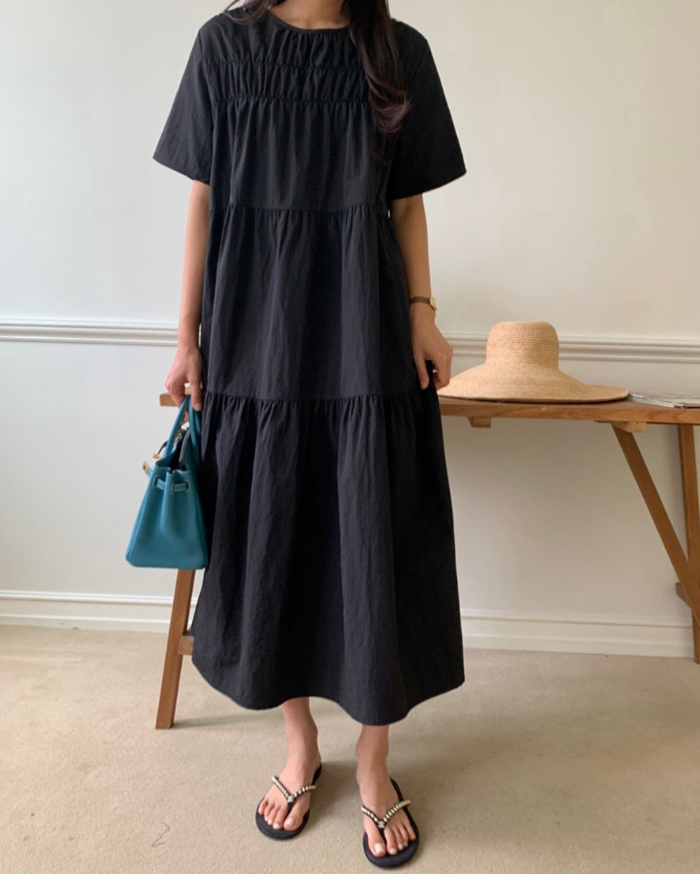 Nylon smocked dress