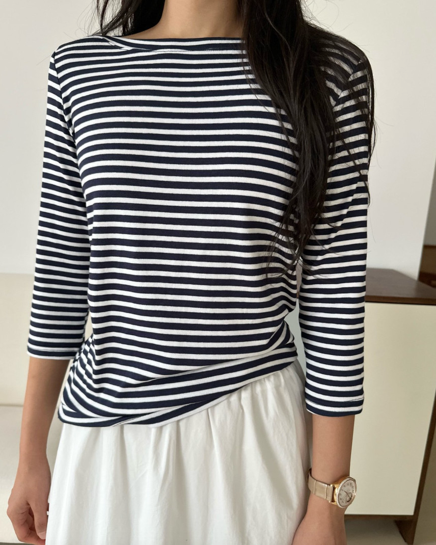 Boatneck striped tee