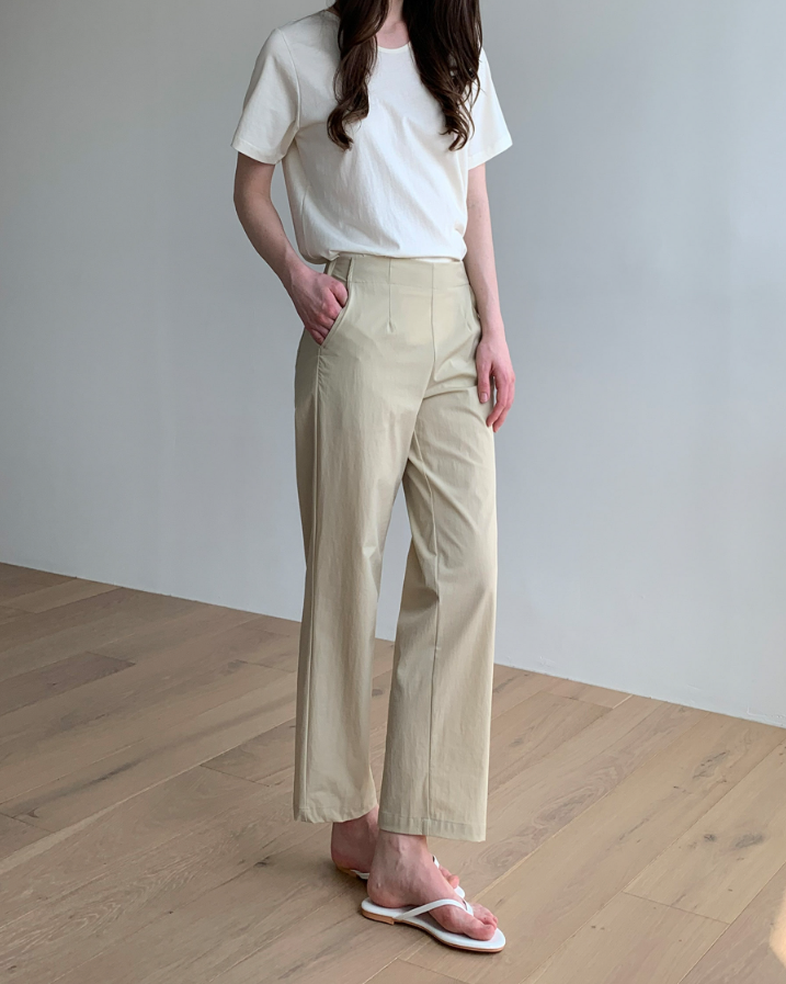 Nylon Straight-Leg Pants