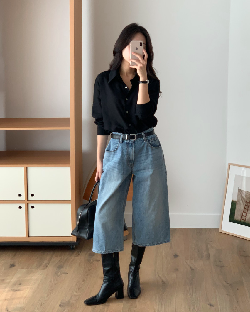 Denim bermuda shorts
