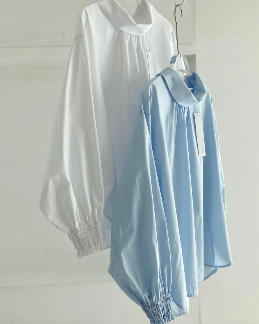 Cowl neck smock shirt