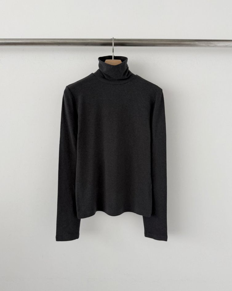 (F/W) Wool tencel high neck top