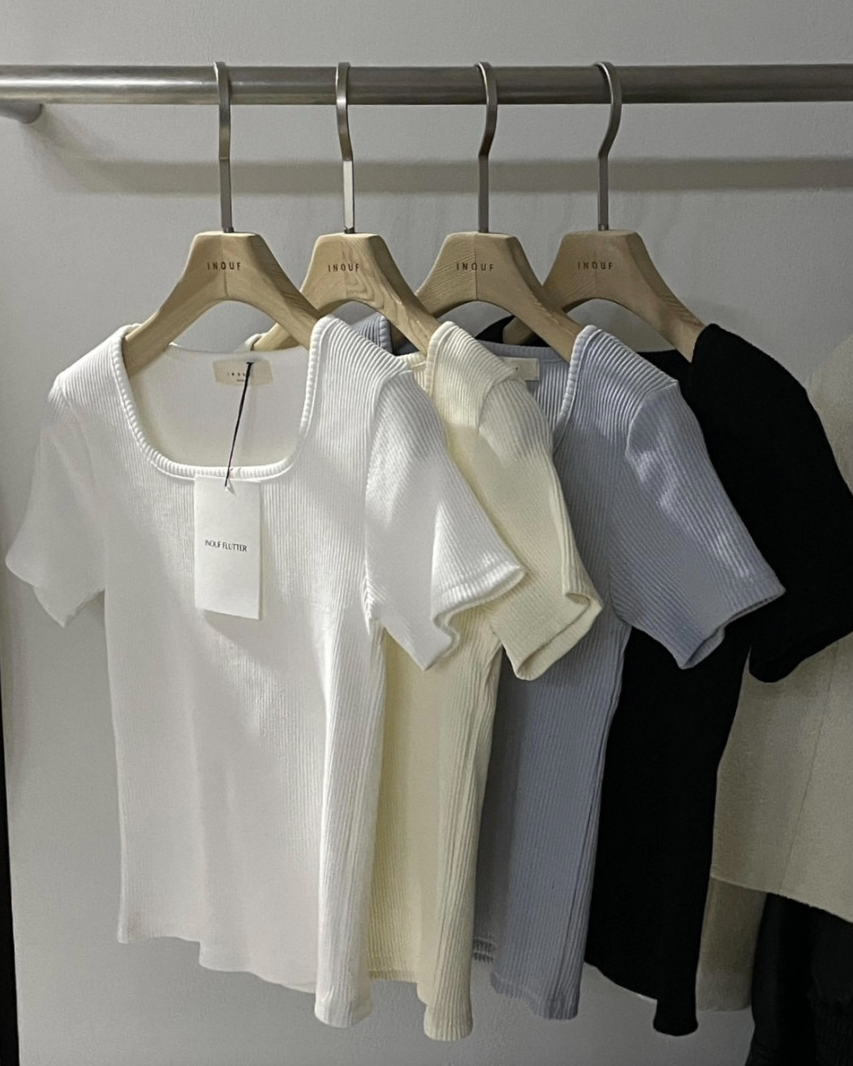 Ribbed square T-shirt
