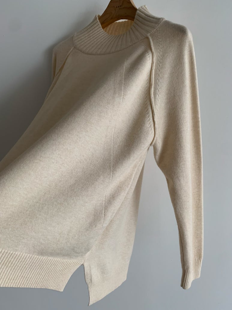 (F/W) Ribbed high neck sweater