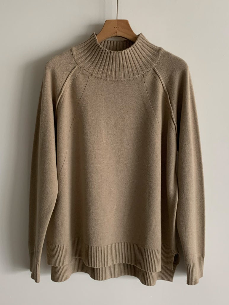 (F/W) Ribbed high neck sweater