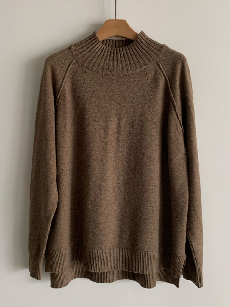 (F/W) Ribbed high neck sweater