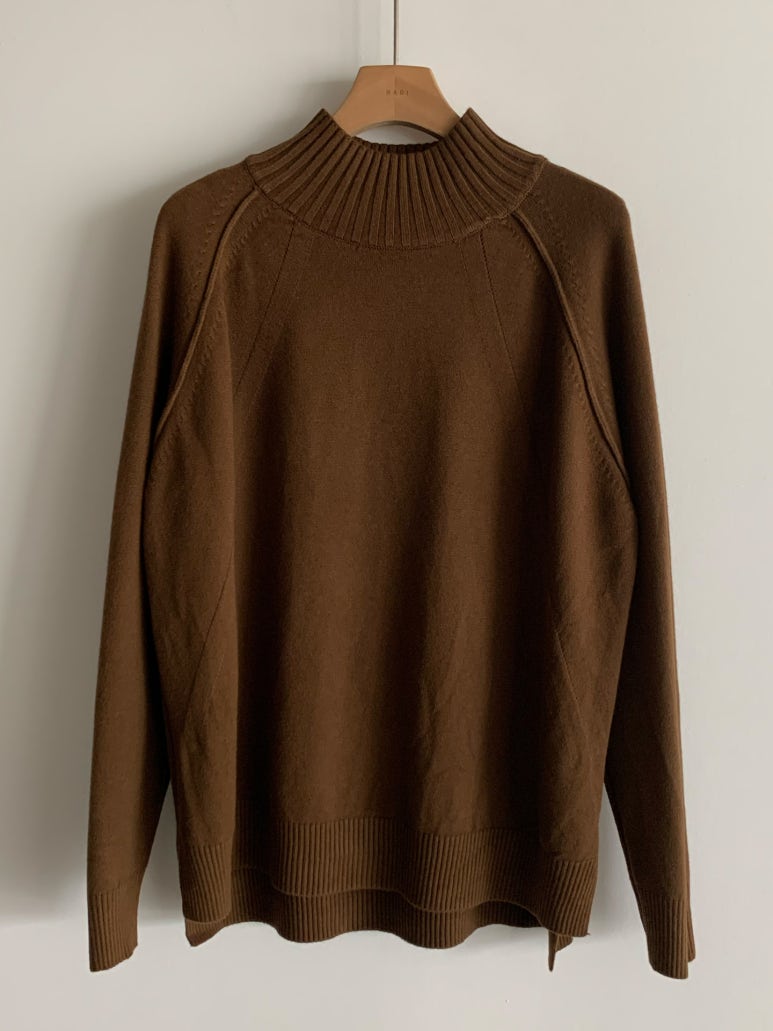 (F/W) Ribbed high neck sweater