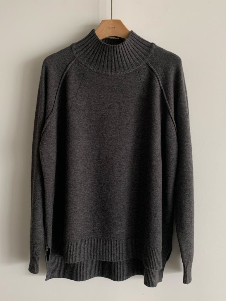 (F/W) Ribbed high neck sweater