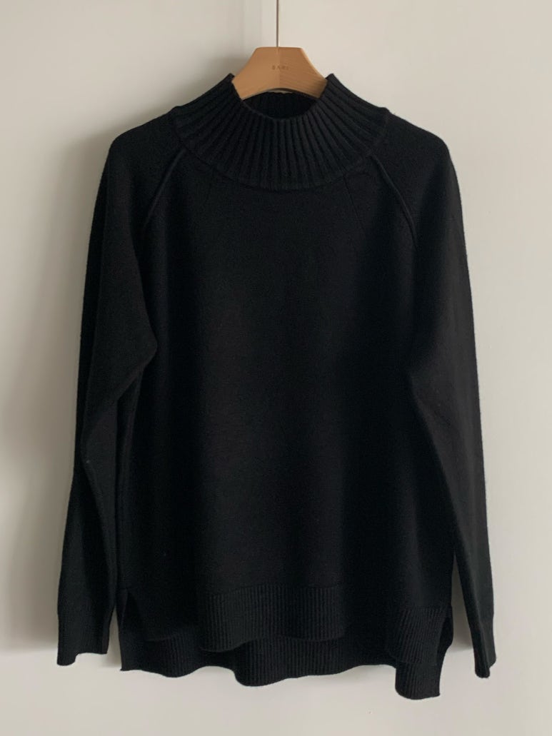 (F/W) Ribbed high neck sweater