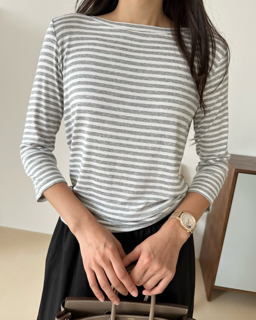 Boatneck striped tee