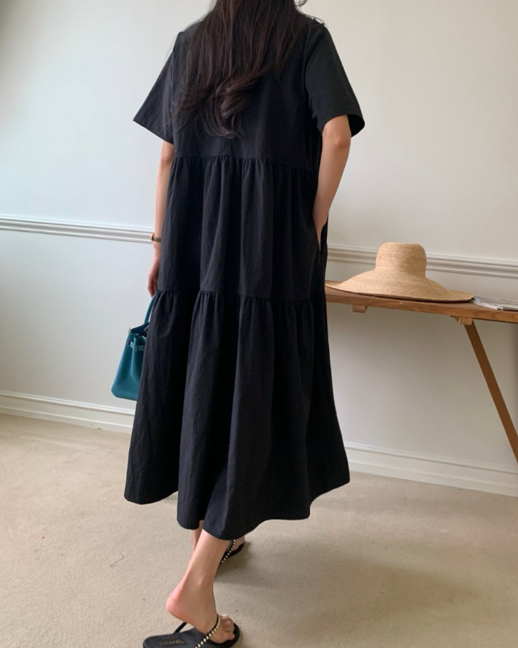 Nylon smocked dress