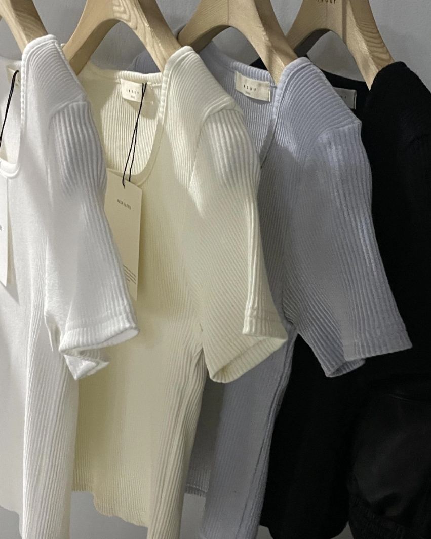Ribbed square T-shirt