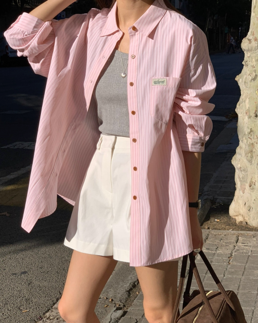 AREING boxy striped shirt