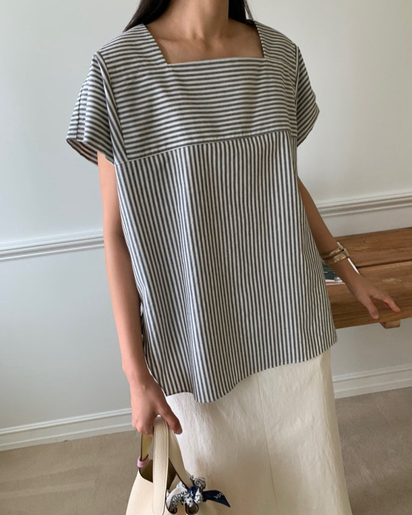 Striped tunic blouse