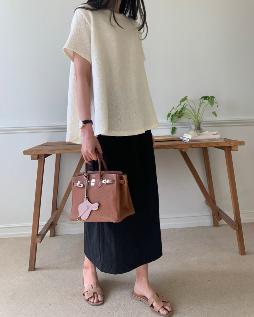 Flared cotton blouse