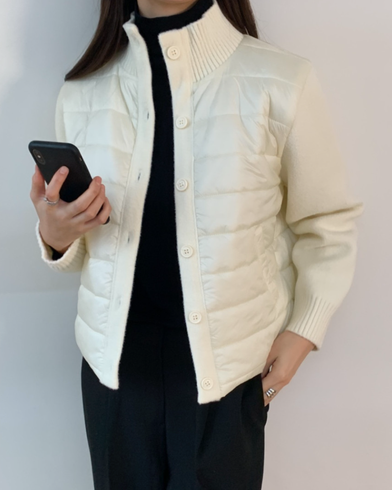 (F/W) Padded button-up jacket