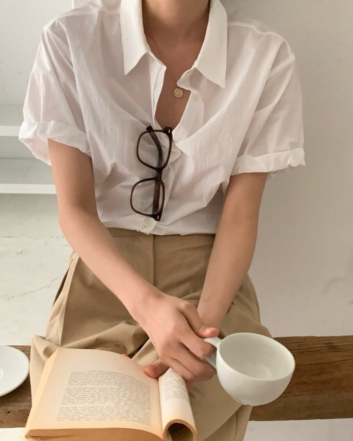 Nylon roll up sleeve shirt