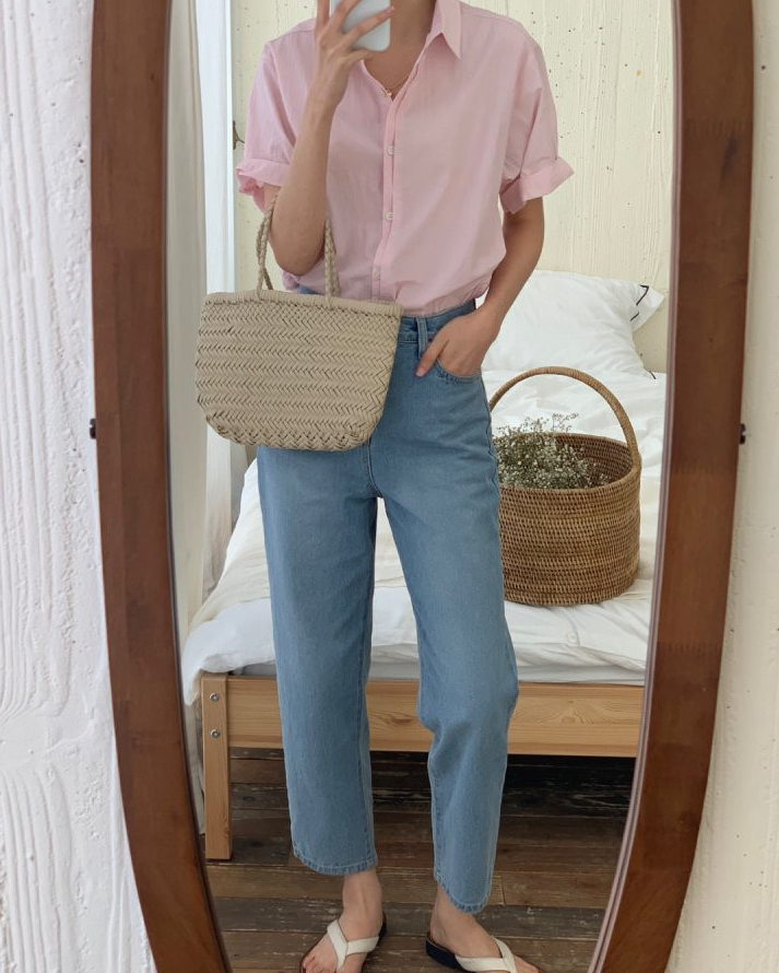Nylon roll up sleeve shirt