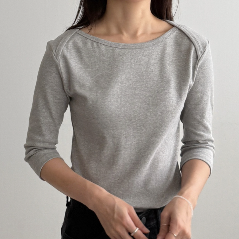 Boatneck slim T-shirt