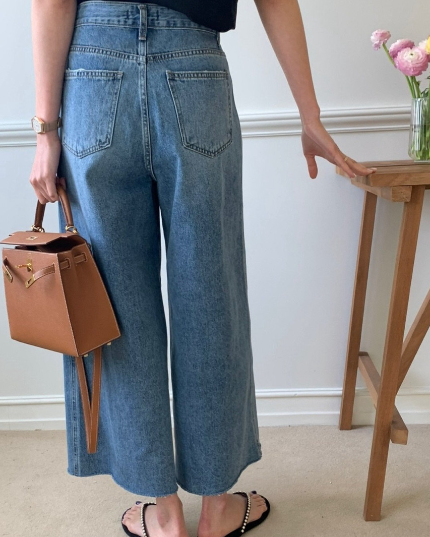 Summer wide natural jeans
