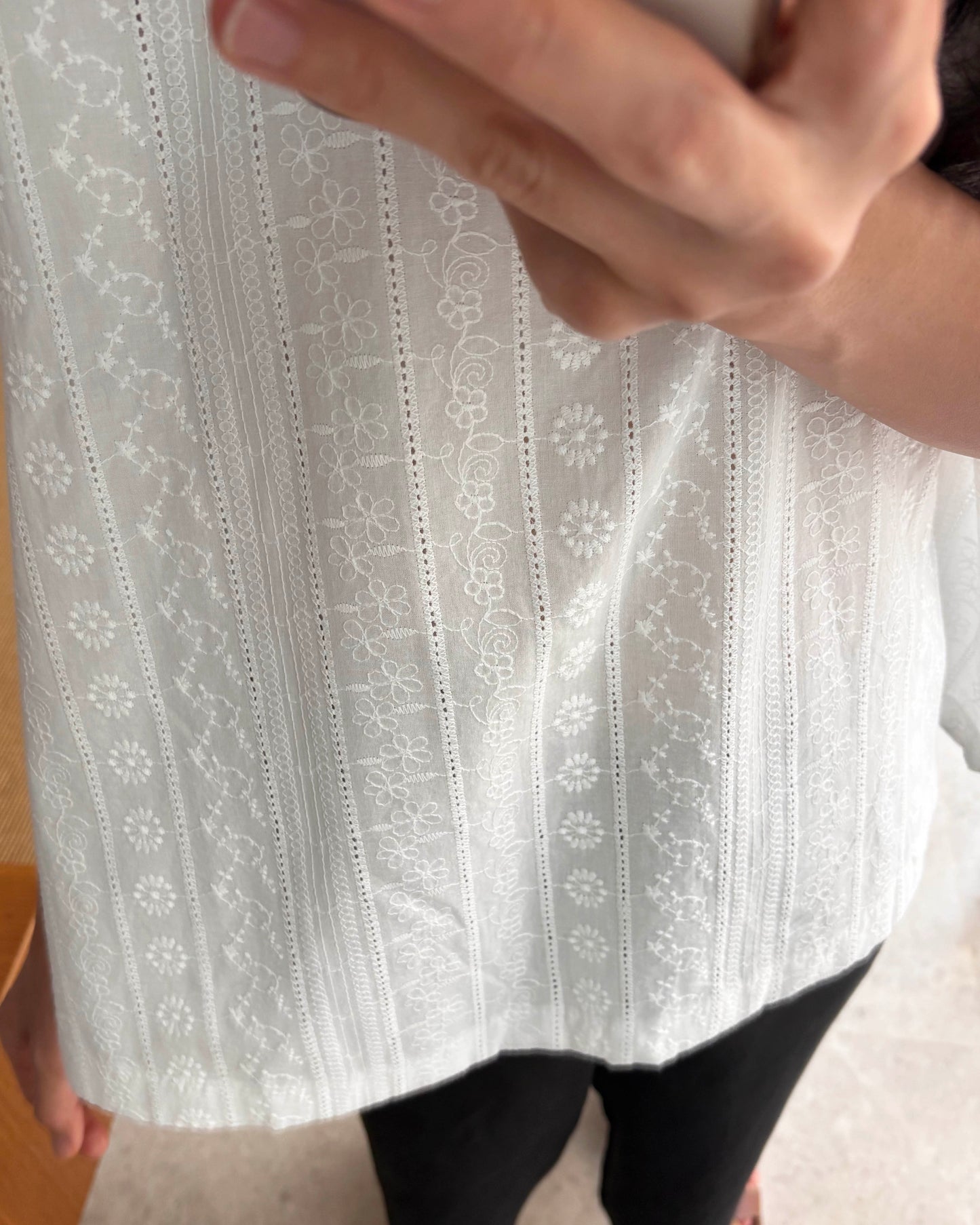 Lace cotton blouse