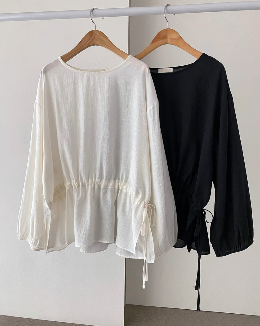 Waist string rayon blouse
