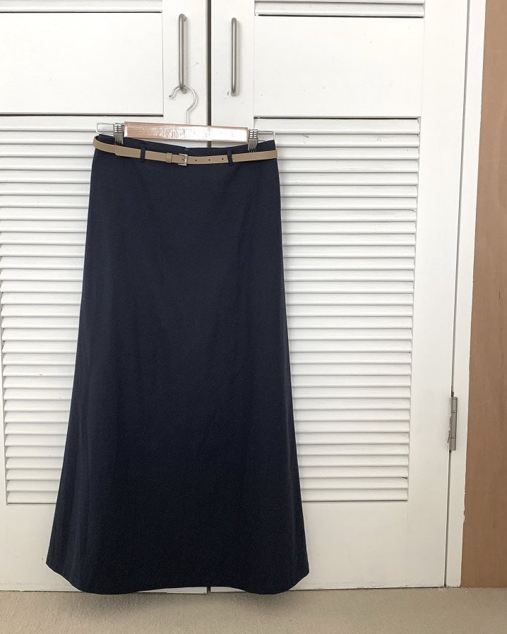 Cotton skirt with belt