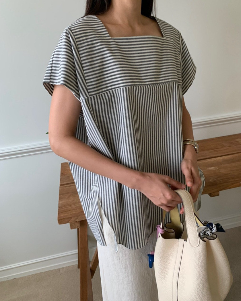Striped tunic blouse