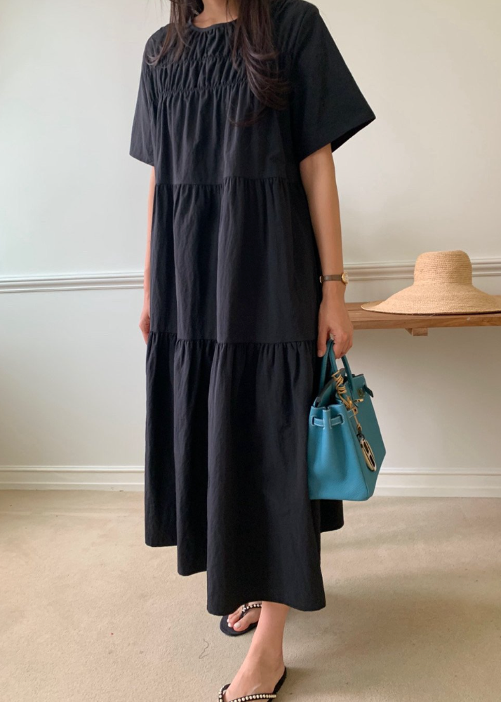 Nylon smocked dress