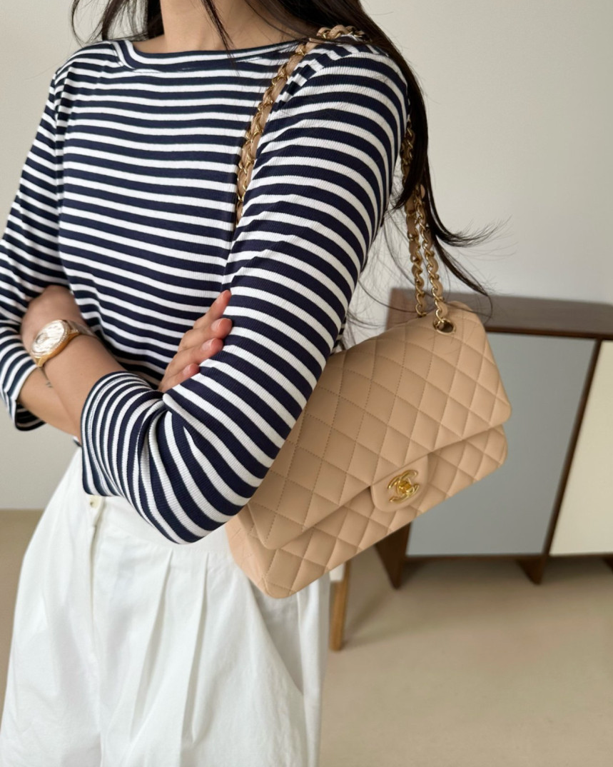 Boatneck striped tee