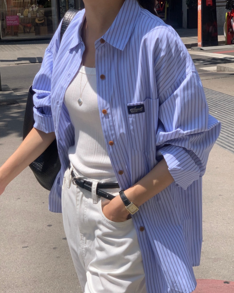 AREING boxy striped shirt