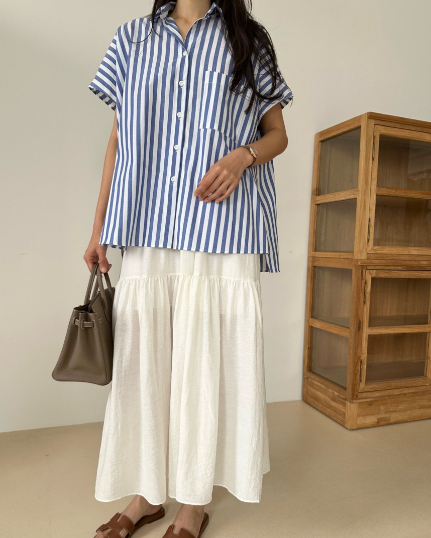 Wide striped shirt