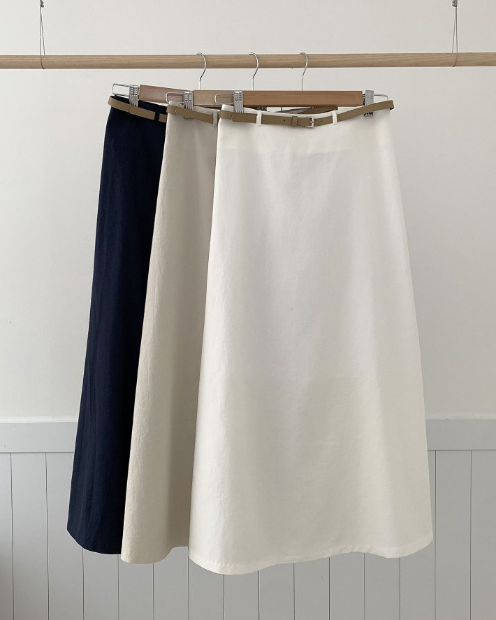 Cotton skirt with belt