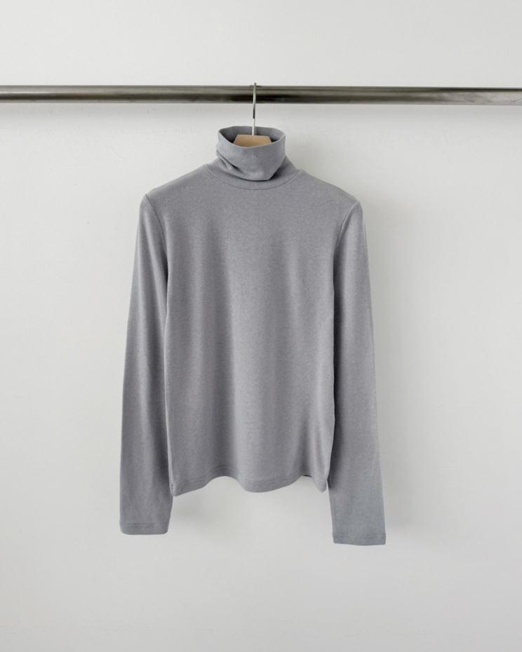 (F/W) Wool tencel high neck top