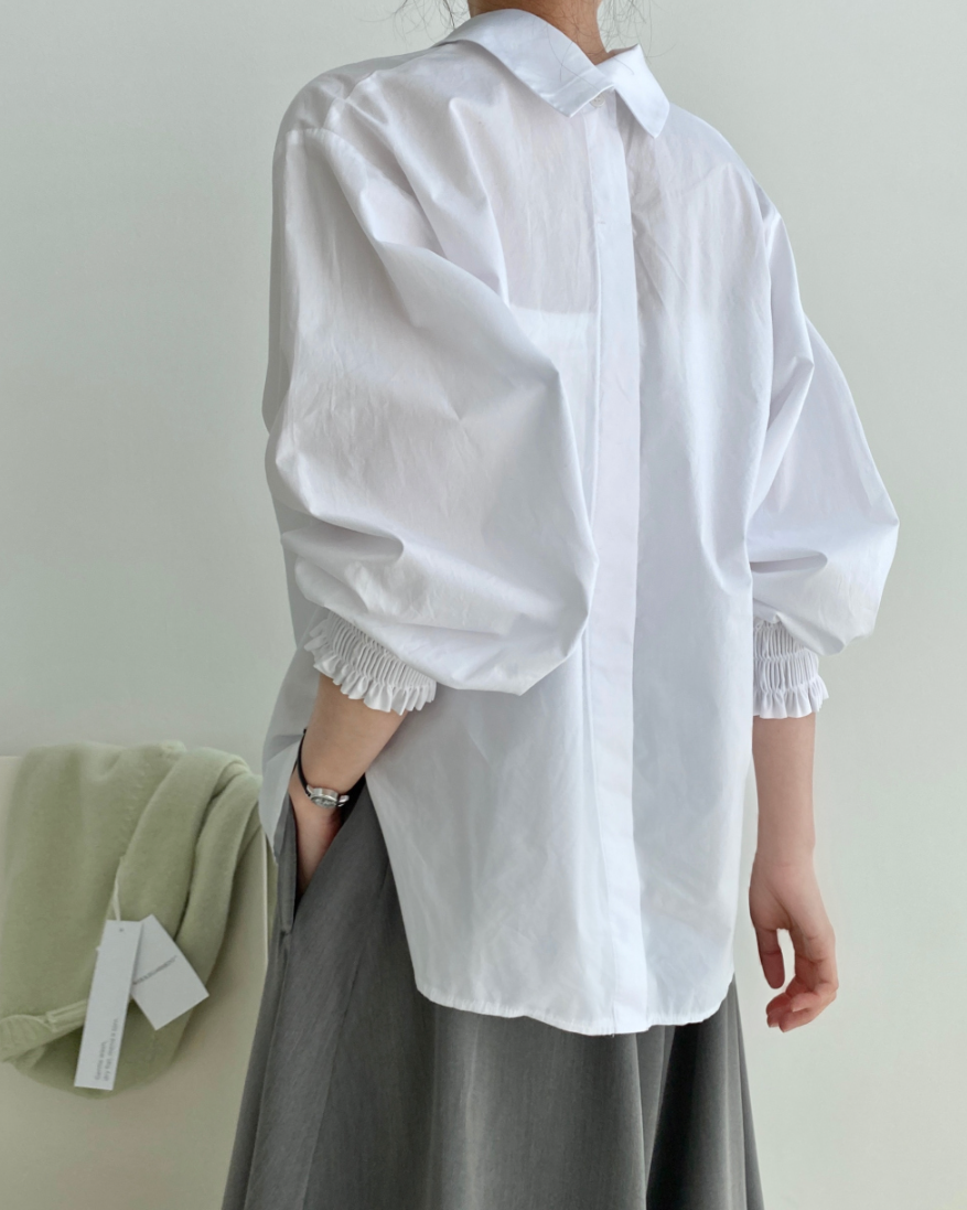 Cowl neck smock shirt