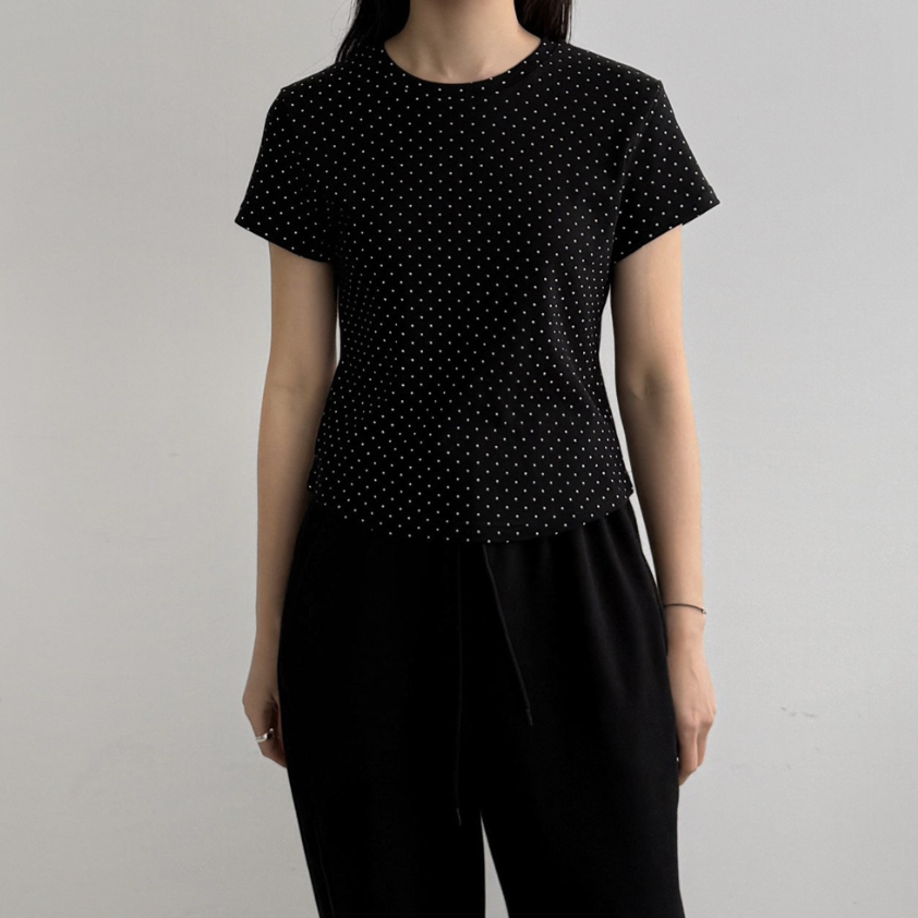 Dot cotton t-shirt